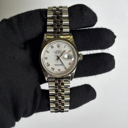 Rolex Datejust 36mm White Dial Watch Ref# 16014 - Happy Jewelers Fine Jewelry Lifetime Warranty