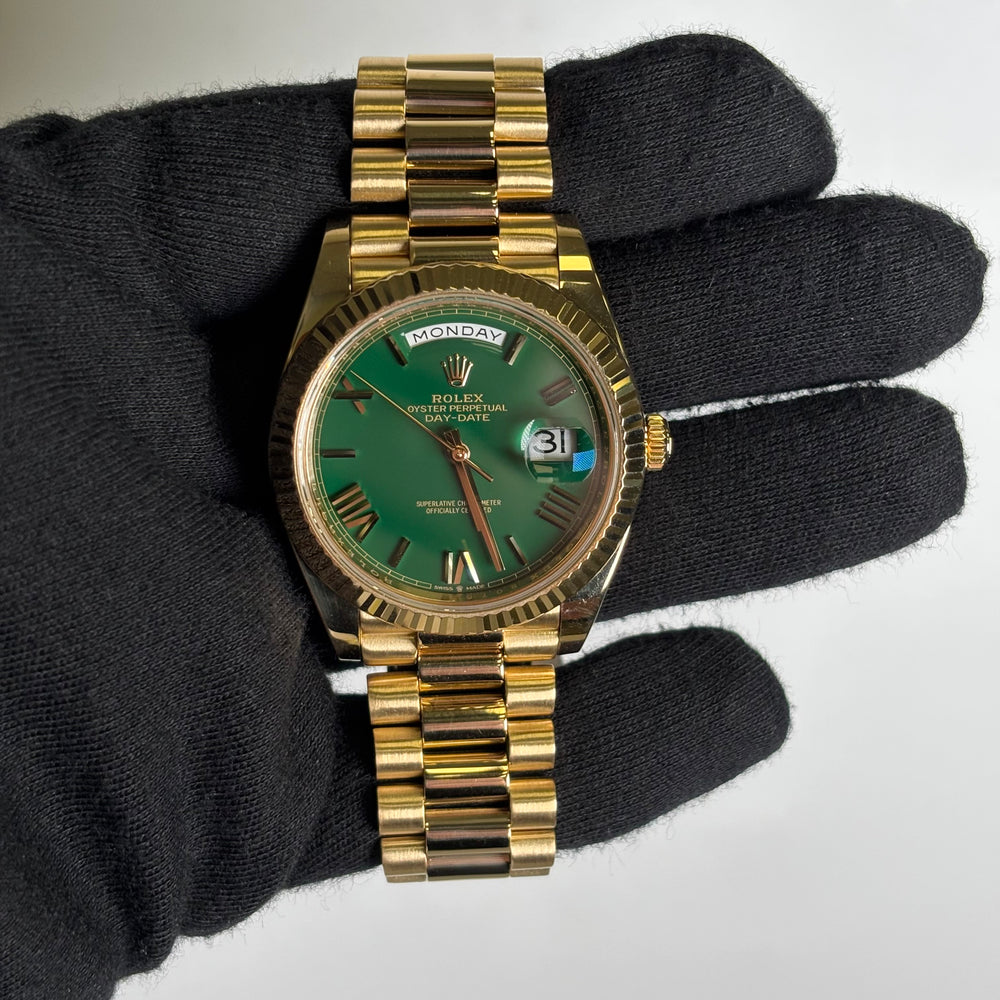 Rolex Day-Date 40mm Green Dial Watch Ref# 228238