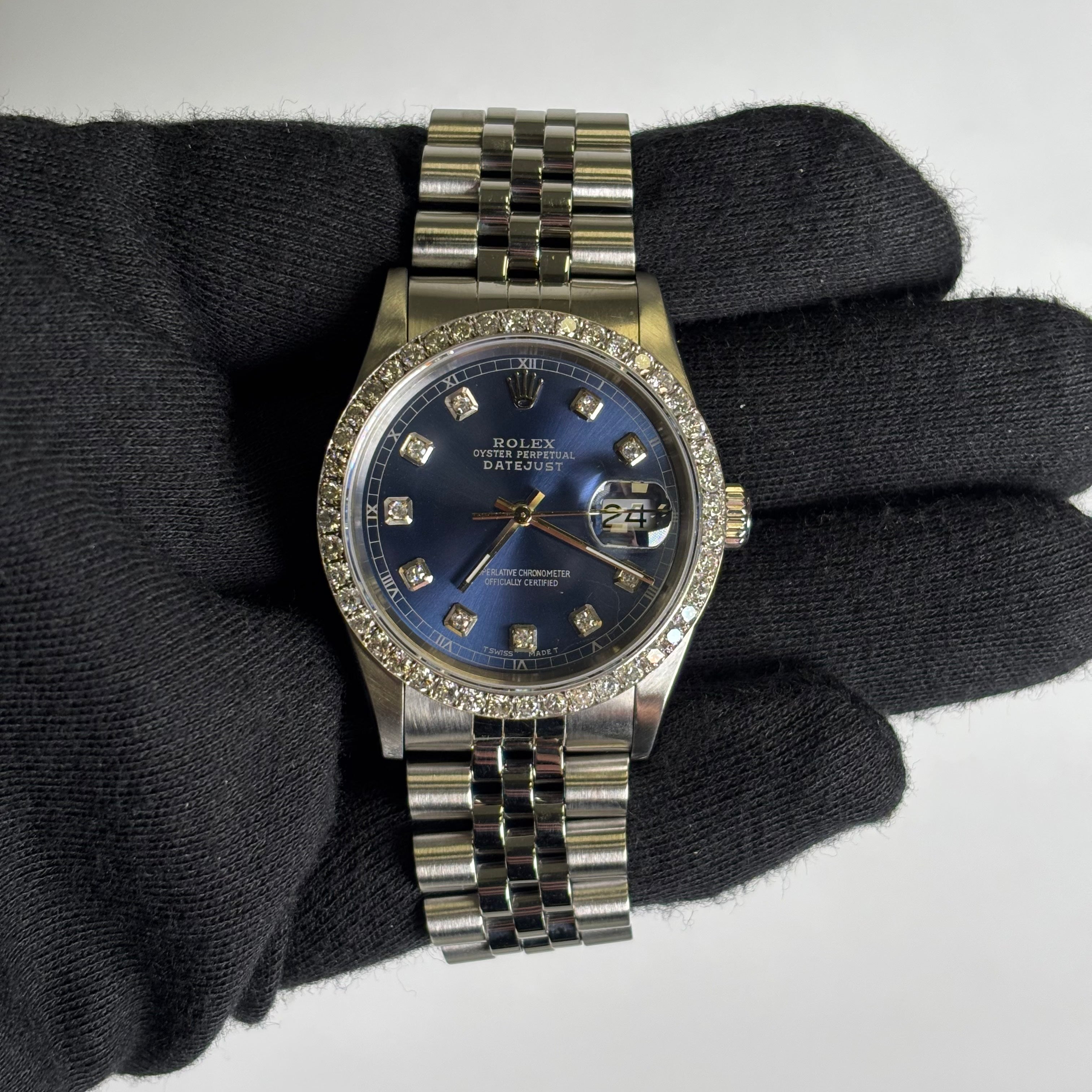 Rolex Datejust 36mm Blue Dial Watch Ref# 16220 - Happy Jewelers Fine Jewelry Lifetime Warranty