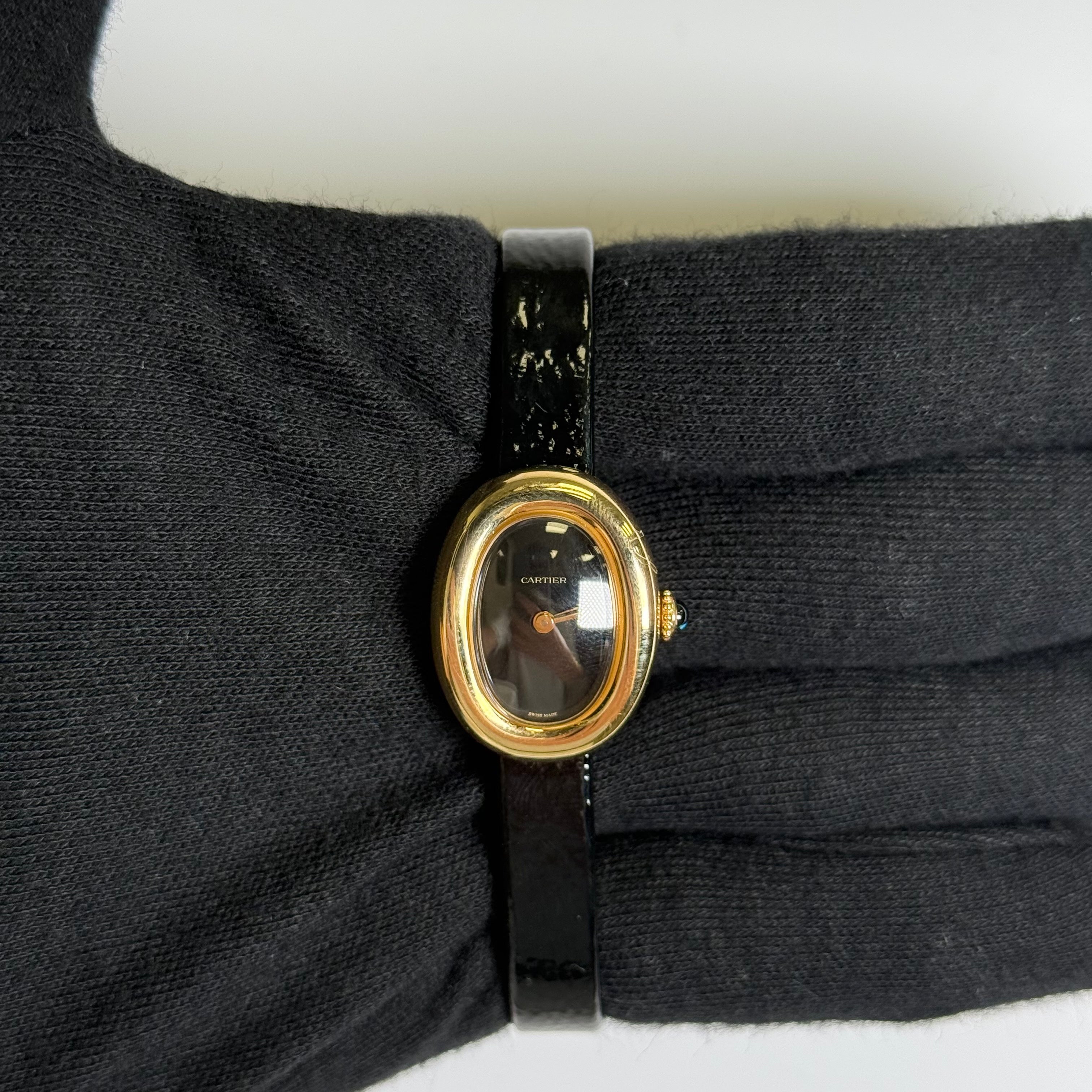 Cartier Baignoire 18.7mm Black Dial Watch Ref# WGBA0040 - Happy Jewelers Fine Jewelry Lifetime Warranty