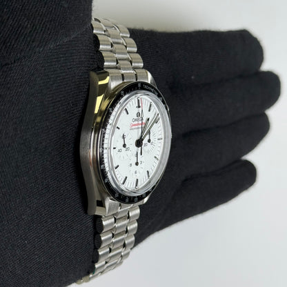 Omega Speedmaster 42mm White Dial Watch Ref# 310.30.42.50.04.001 - Happy Jewelers Fine Jewelry Lifetime Warranty