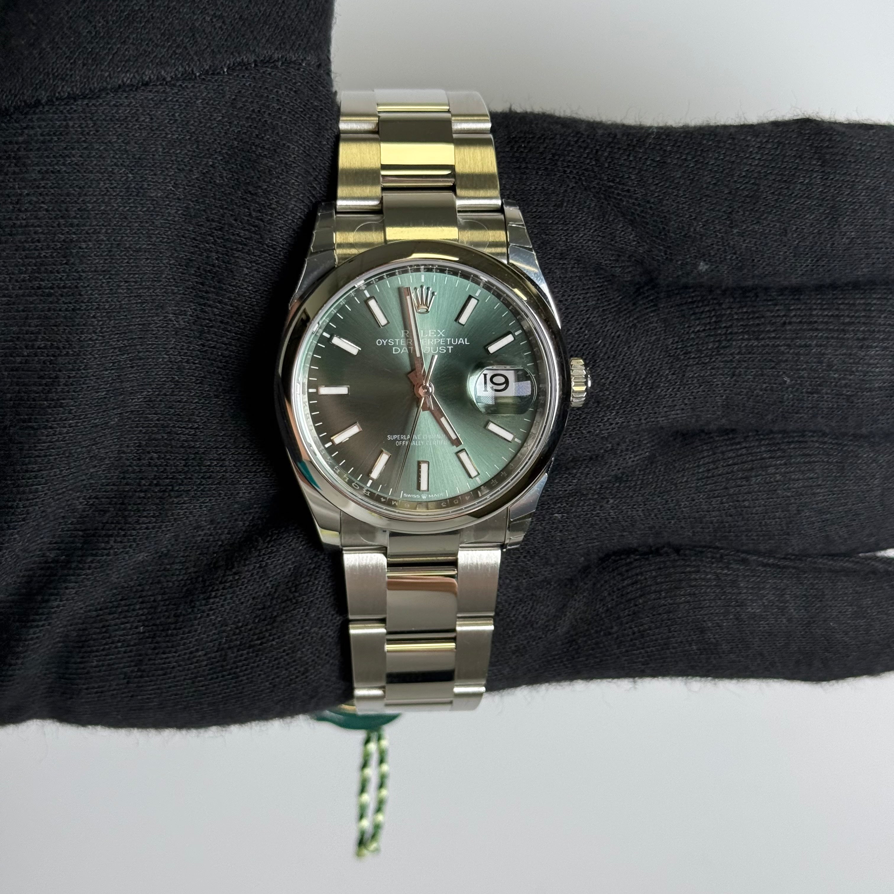Rolex Datejust 36mm Green Dial Watch Ref# 126200 - Happy Jewelers Fine Jewelry Lifetime Warranty