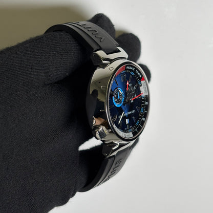 Louis Vuitton Tambour 44mm Blue Dial Watch Ref# Q102D - Happy Jewelers Fine Jewelry Lifetime Warranty