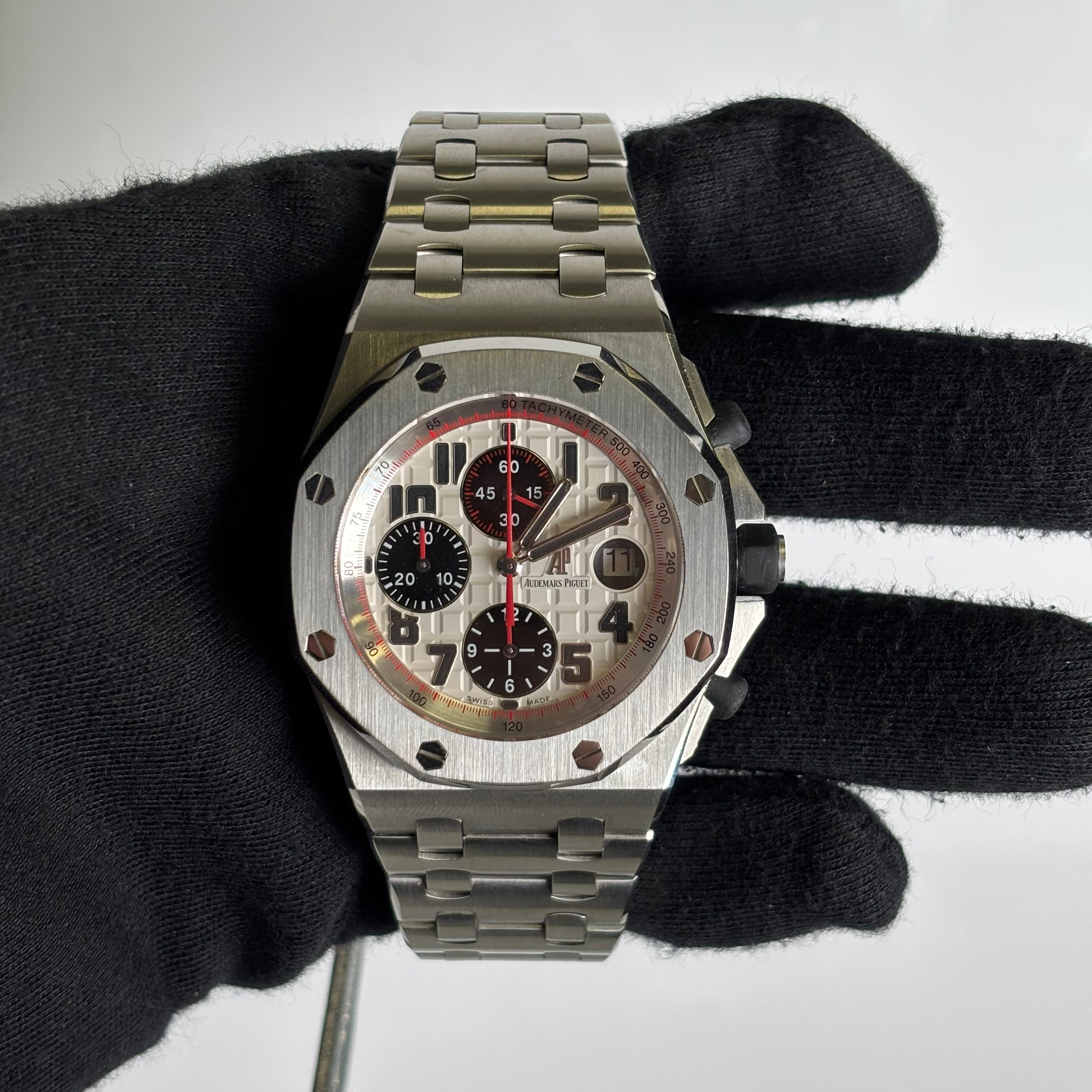 Audemars Piguet Royal Oak 42mm White Dial Watch Ref# 26170ST.OO.D101CR.02 - Happy Jewelers Fine Jewelry Lifetime Warranty