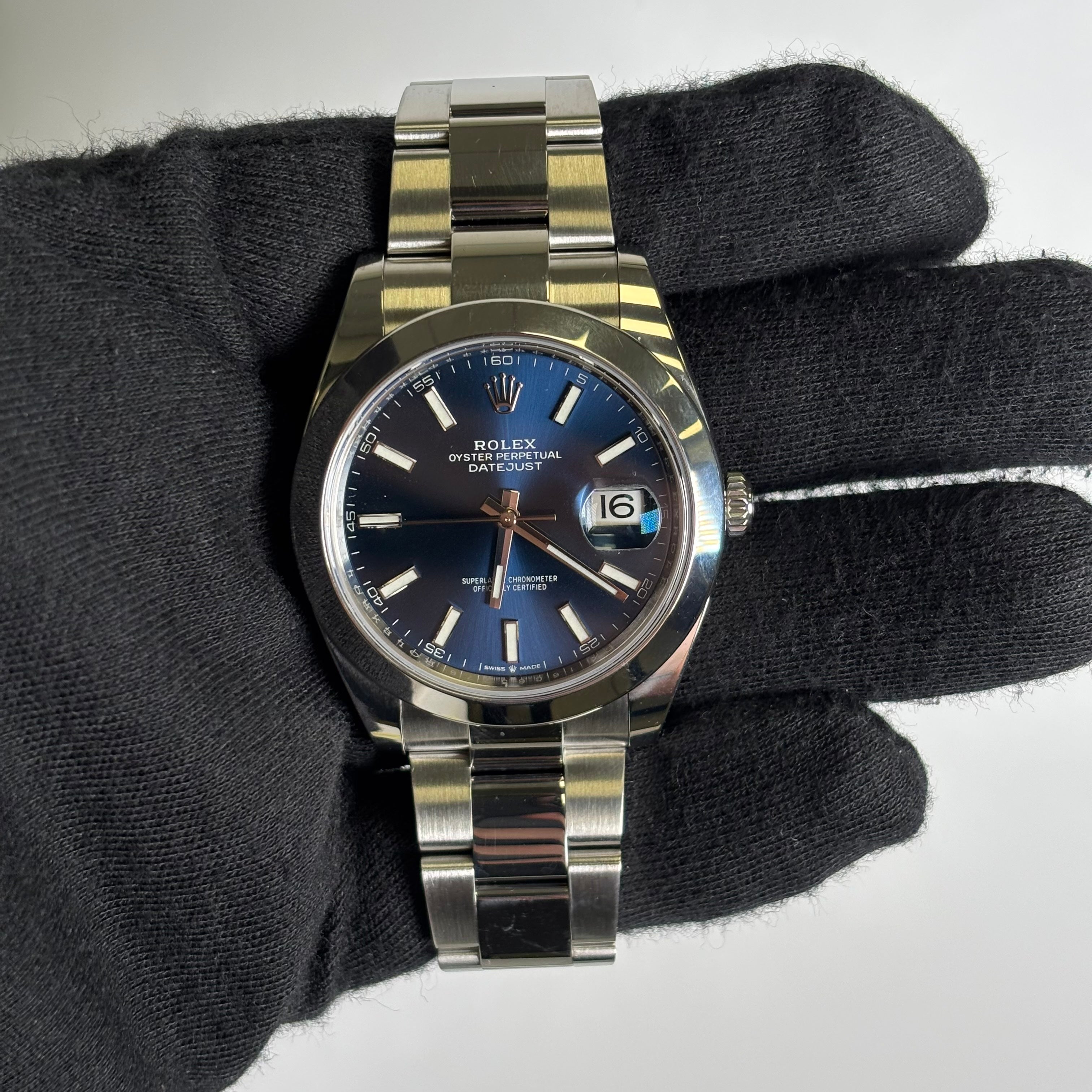 Rolex Datejust 41mm Blue Dial Watch Ref# 126300 - Happy Jewelers Fine Jewelry Lifetime Warranty