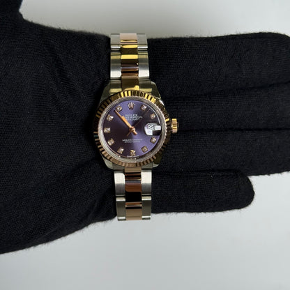 Rolex Datejust 28mm Purple Dial Watch Ref# 279171 - Happy Jewelers Fine Jewelry Lifetime Warranty