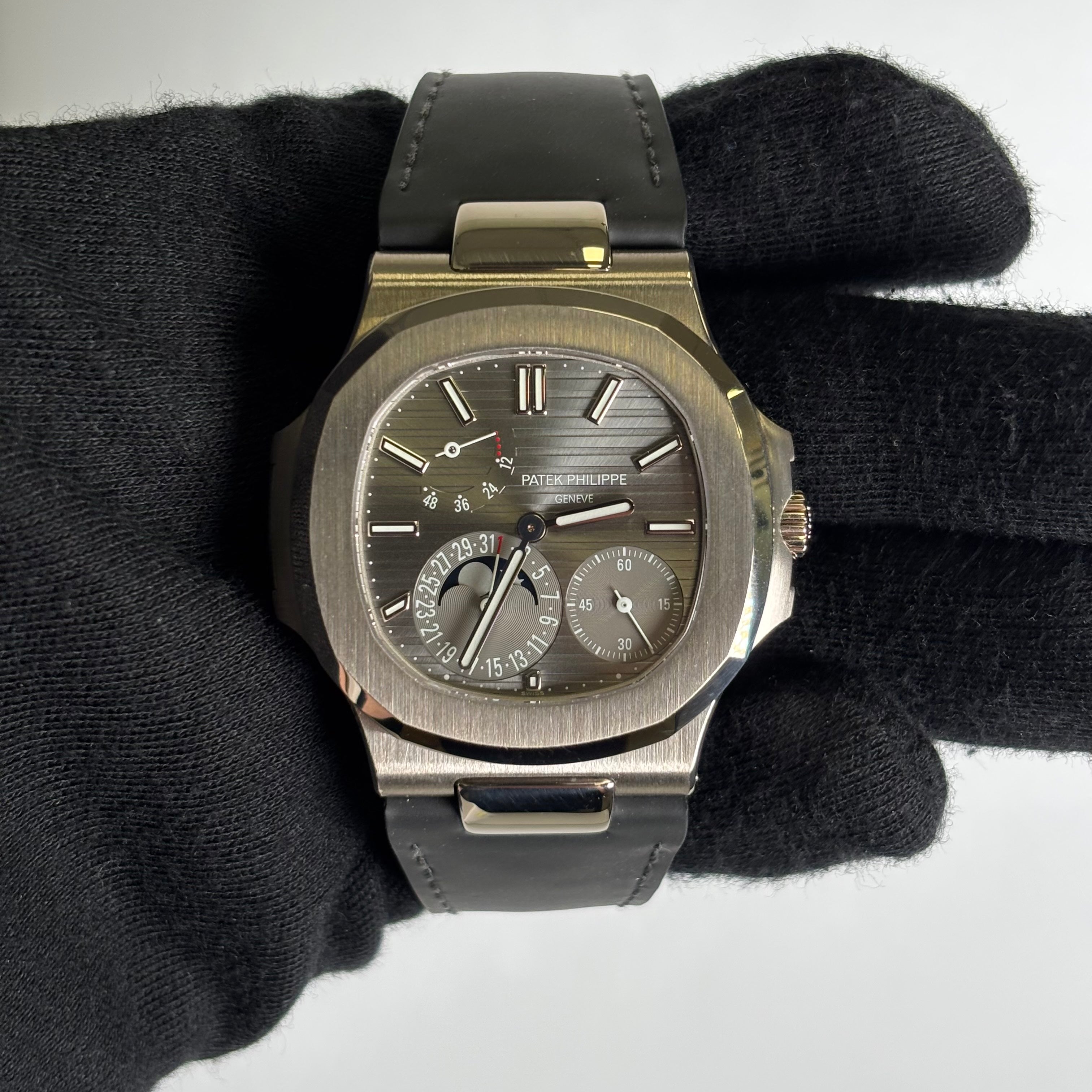 Patek Philippe Nautilus 40mm Grey Dial Watch Ref# 5712G-001 - Happy Jewelers Fine Jewelry Lifetime Warranty