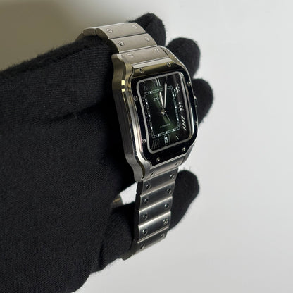 Cartier Santos 39.8mm Green Dial Watch Ref# WSSA0062 - Happy Jewelers Fine Jewelry Lifetime Warranty
