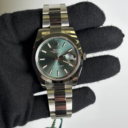 Rolex Datejust 41mm Green Dial Watch Ref# 126300 - Happy Jewelers Fine Jewelry Lifetime Warranty