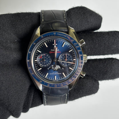 Omega Speedmaster 44.25mm Blue Dial Watch Ref# 304.33.44.52.03.001 - Happy Jewelers Fine Jewelry Lifetime Warranty