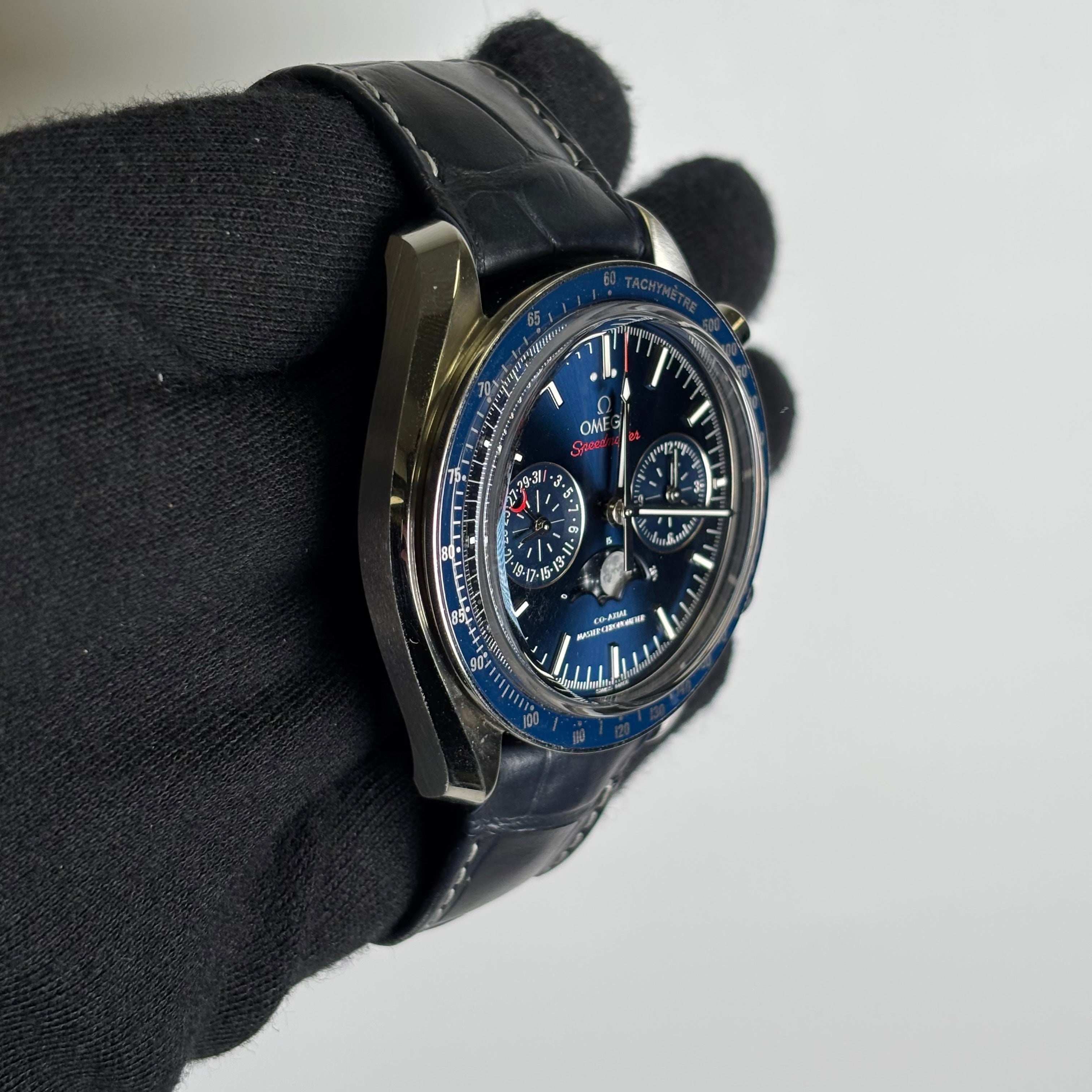 Omega Speedmaster 44.25mm Blue Dial Watch Ref# 304.33.44.52.03.001 - Happy Jewelers Fine Jewelry Lifetime Warranty