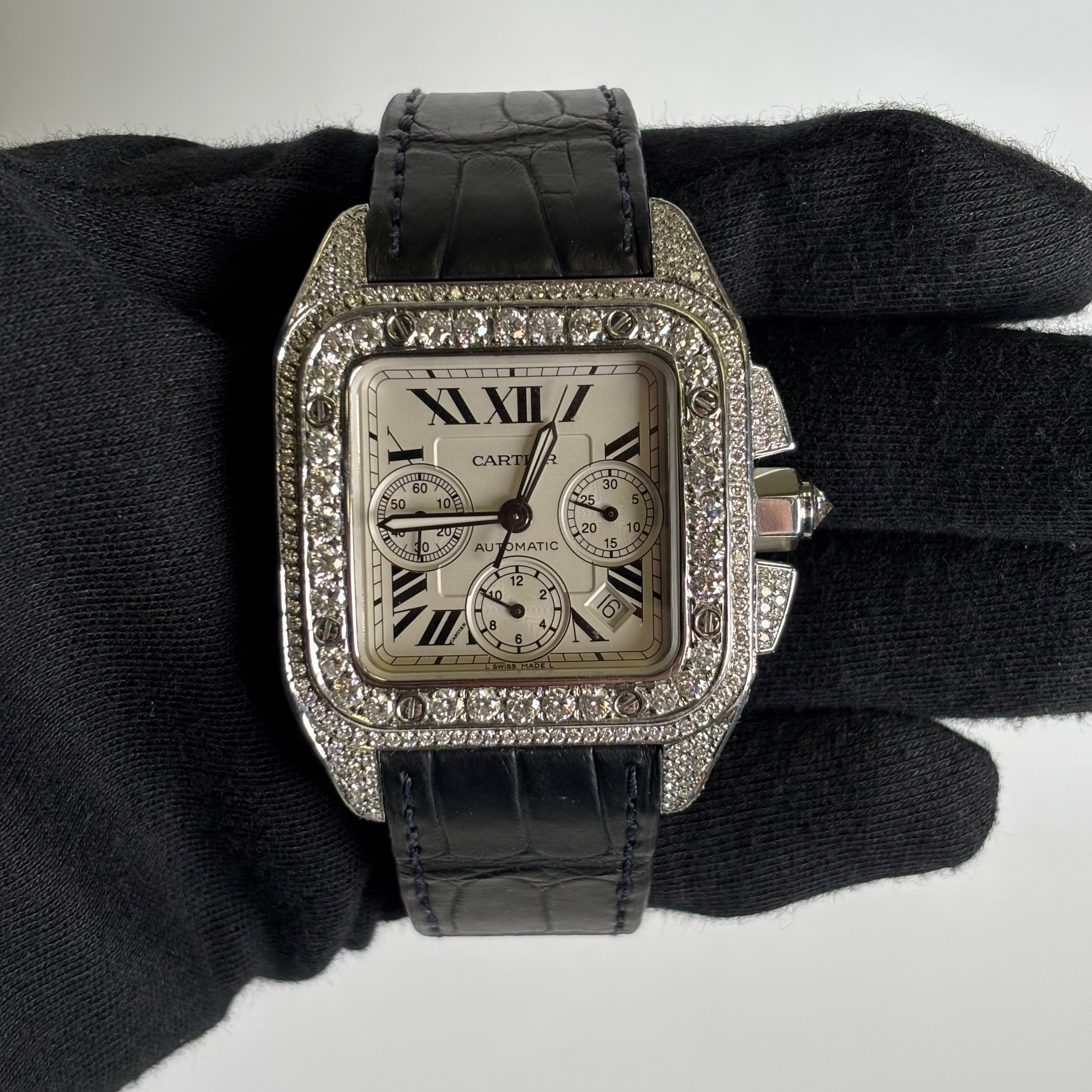 Cartier Santos 41mm White Dial Watch Ref# W20090X8 - Happy Jewelers Fine Jewelry Lifetime Warranty