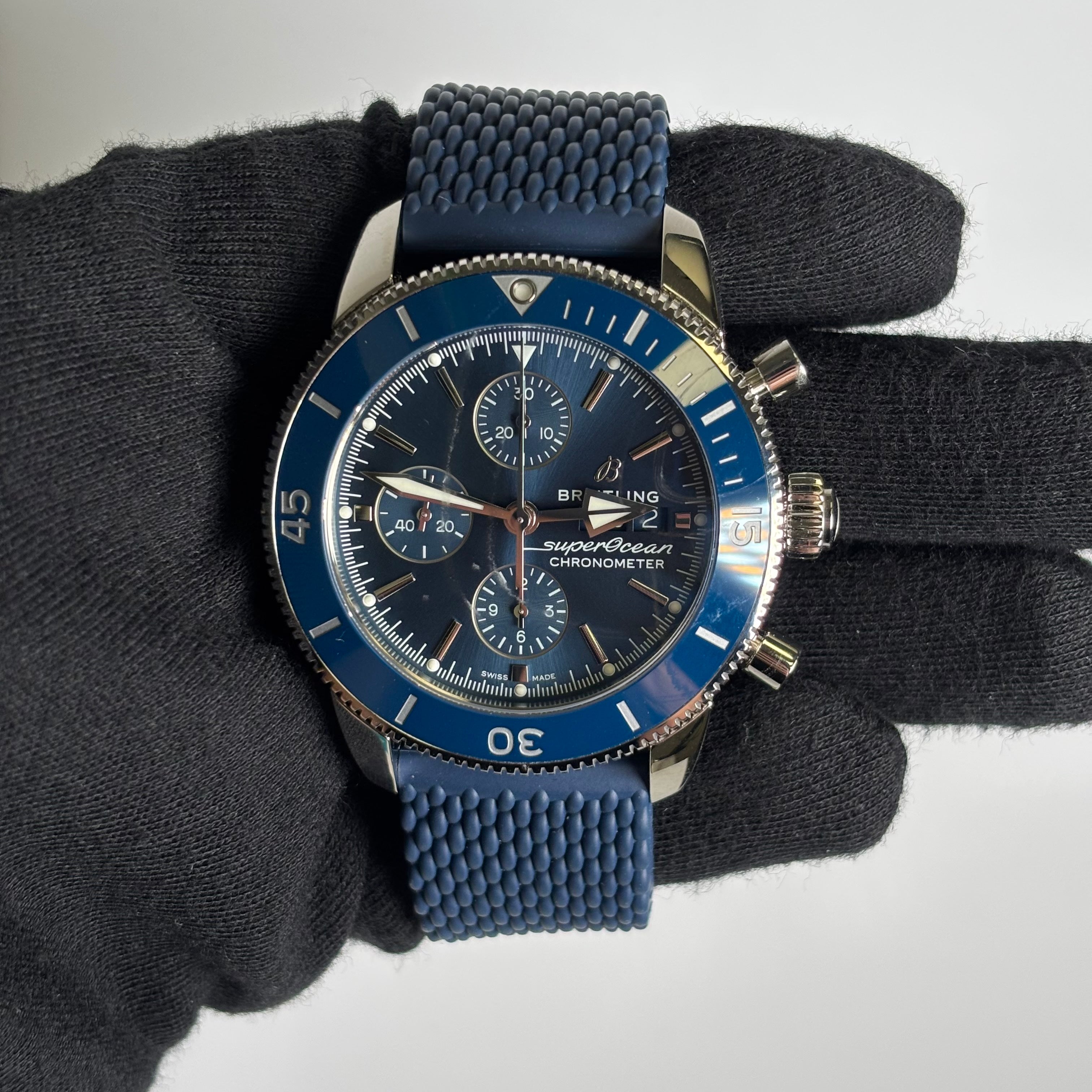 Breitling Superocean 44mm Blue Dial Watch Ref# A13313 - Happy Jewelers Fine Jewelry Lifetime Warranty