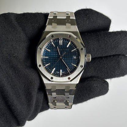 Audemars Piguet Royal Oak 37mm Blue Dial Watch Ref# 15550ST.OO.1356ST.06 - Happy Jewelers Fine Jewelry Lifetime Warranty