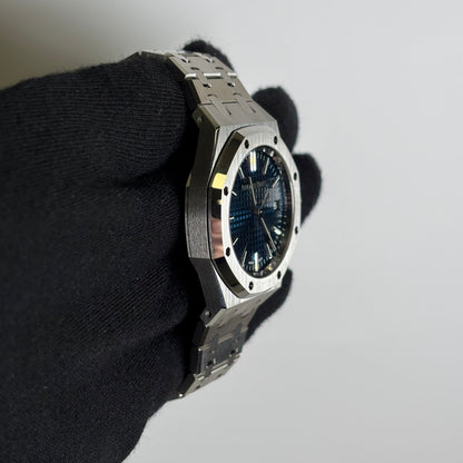 Audemars Piguet Royal Oak 37mm Blue Dial Watch Ref# 15550ST.OO.1356ST.06 - Happy Jewelers Fine Jewelry Lifetime Warranty