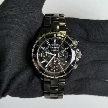 Chanel J12 41mm Black Dial Watch Ref# H0940 - Happy Jewelers Fine Jewelry Lifetime Warranty