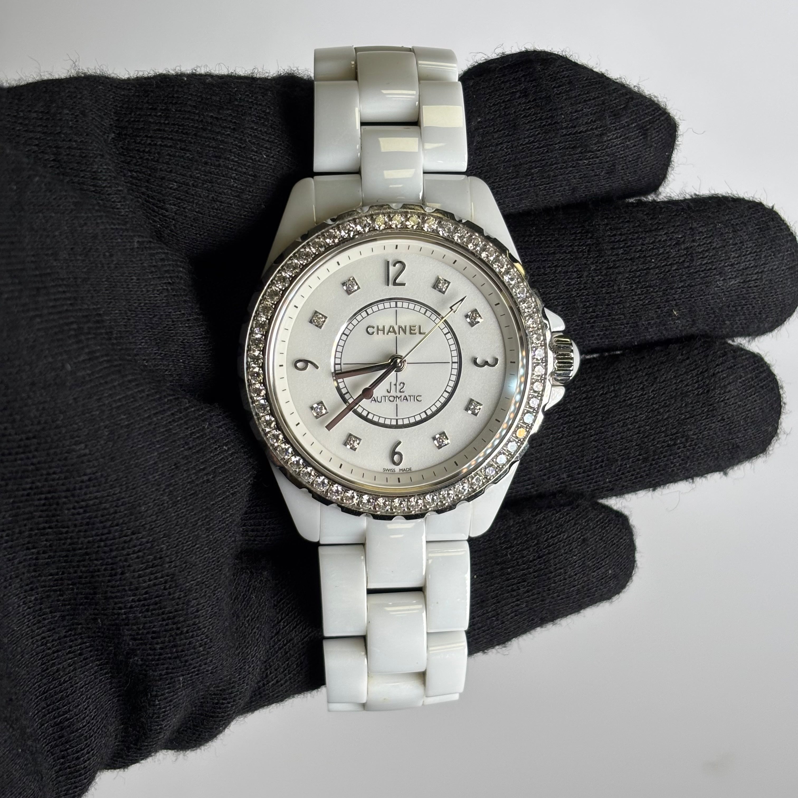 Chanel J12 33mm White Dial Watch Ref# H3110 - Happy Jewelers Fine Jewelry Lifetime Warranty