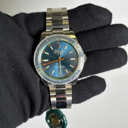 Rolex Milgauss 40mm Blue Dial Watch Ref# 116400GV - Happy Jewelers Fine Jewelry Lifetime Warranty