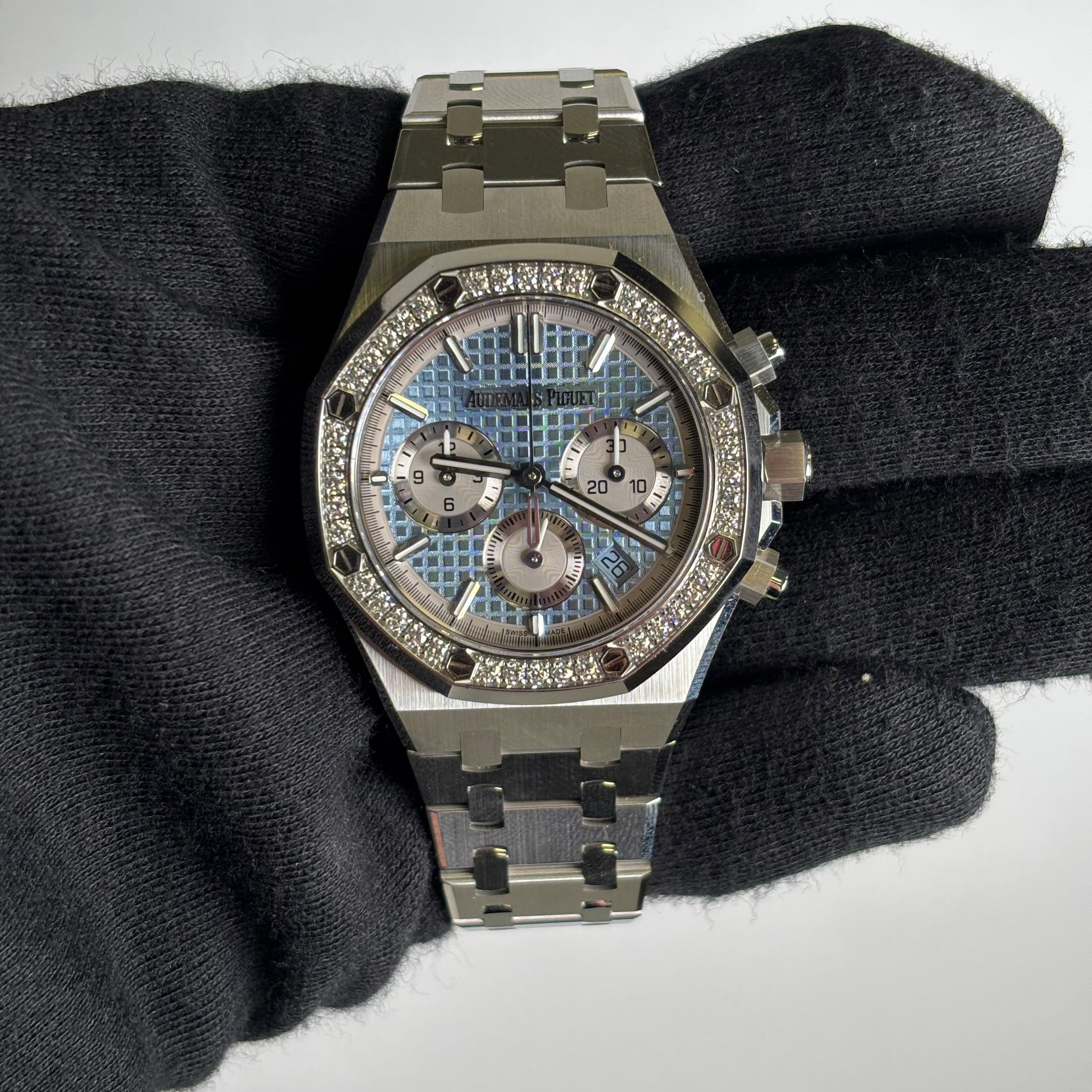 Audemars Piguet Royal Oak Blue Dial Watch Ref# 26715ST.ZZ.1356ST.01 - Happy Jewelers Fine Jewelry Lifetime Warranty