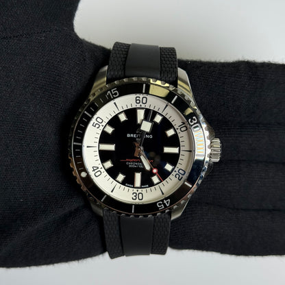 Breitling Superocean 44mm Black Dial Watch Ref# A17376 - Happy Jewelers Fine Jewelry Lifetime Warranty