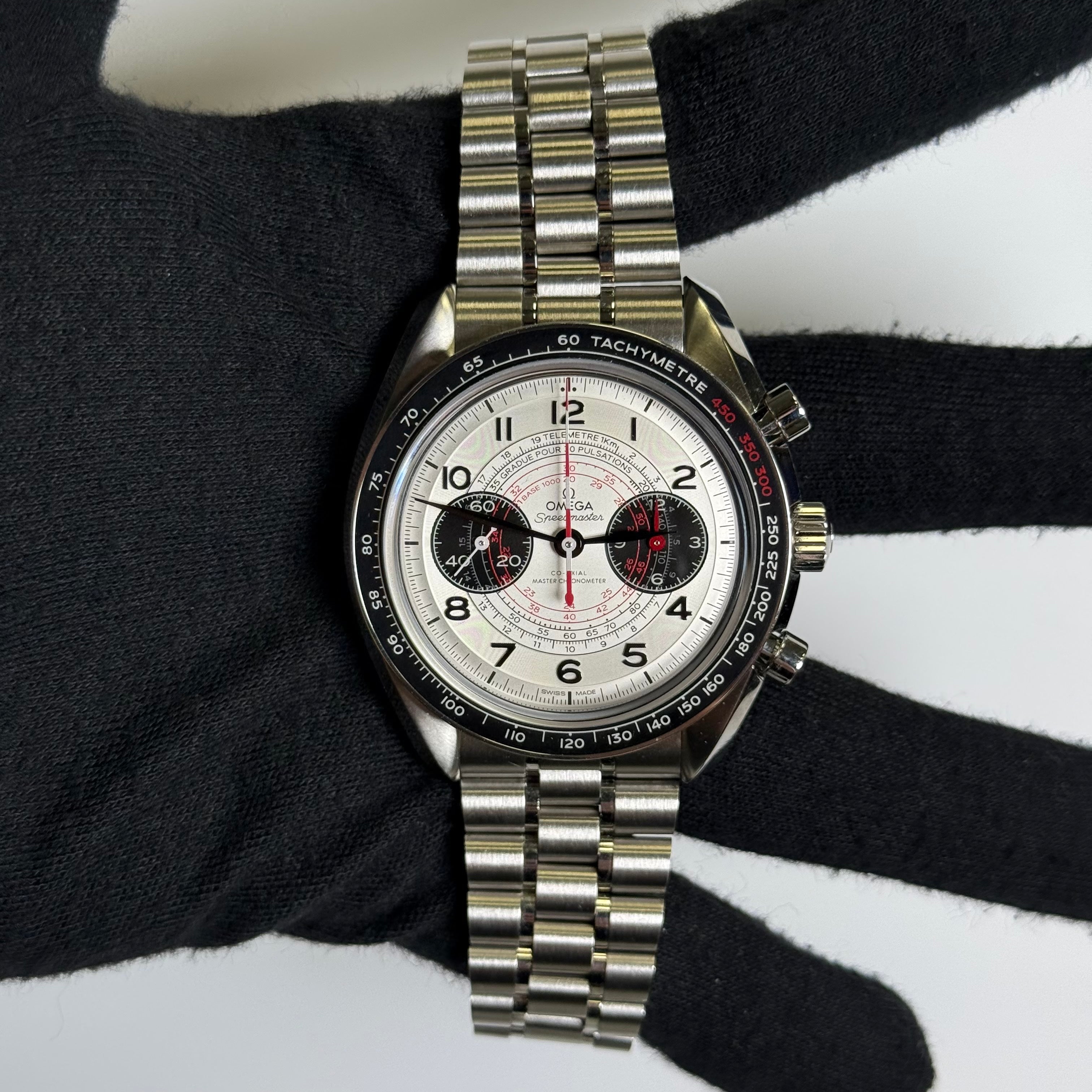 Omega Chronoscope 43mm White Dial Watch Ref# 329.30.43.51.02.002 - Happy Jewelers Fine Jewelry Lifetime Warranty