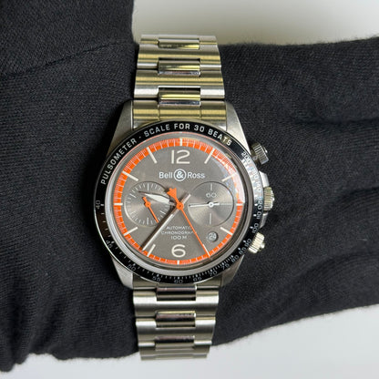 Bell & Ross BR V2-94 41mm Black Dial Watch Ref# BRV294-ORA-ST/SST - Happy Jewelers Fine Jewelry Lifetime Warranty