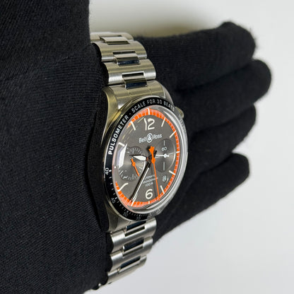 Bell & Ross BR V2-94 41mm Black Dial Watch Ref# BRV294-ORA-ST/SST - Happy Jewelers Fine Jewelry Lifetime Warranty