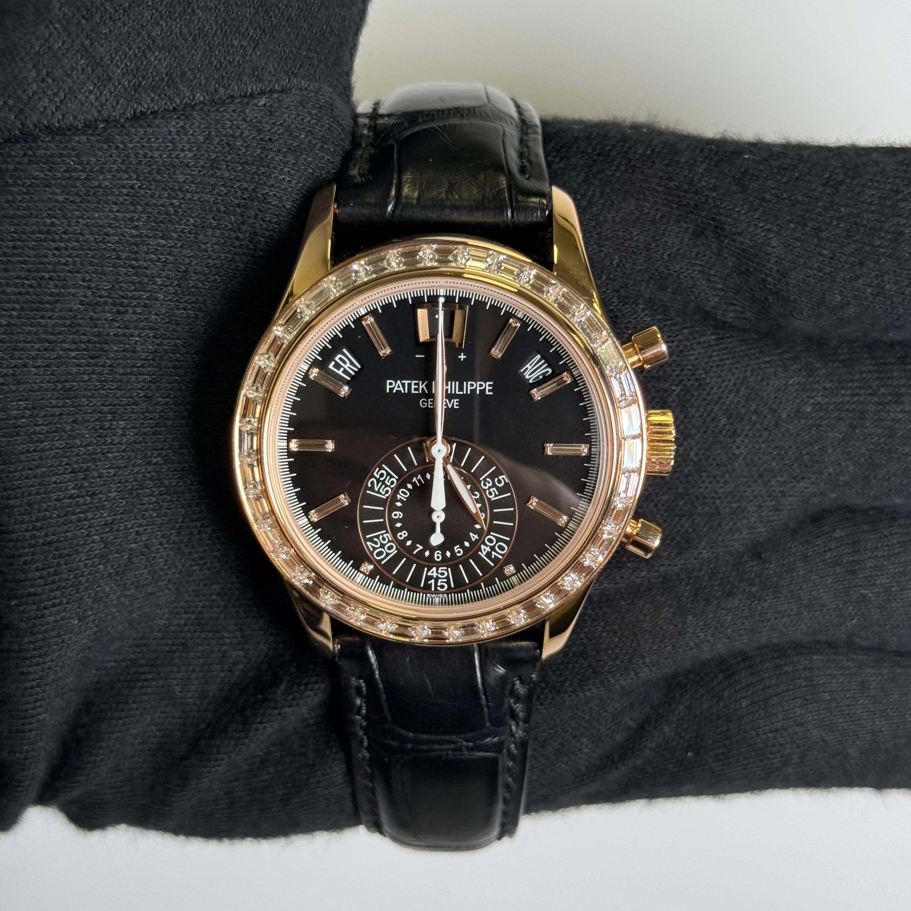 Patek Philippe Annual Calendar 40.5mm Black Dial Watch Ref# 5961R-010 - Happy Jewelers Fine Jewelry Lifetime Warranty