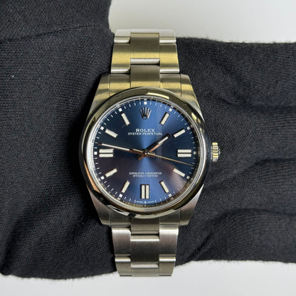 Rolex Oyster Perpetual 41mm Blue Dial Watch Ref# 124300 - Happy Jewelers Fine Jewelry Lifetime Warranty