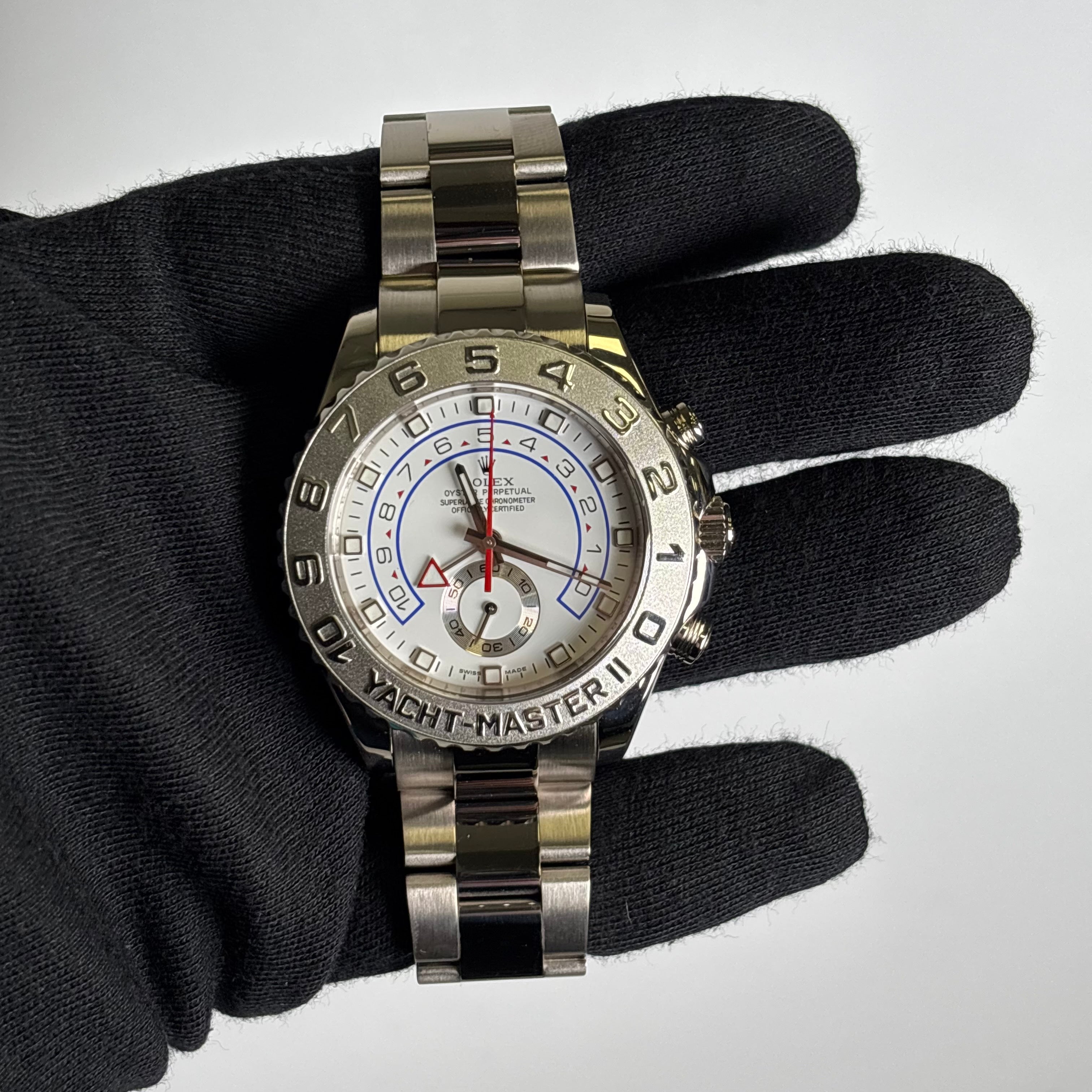 Rolex Yacht-Master II 44mm White Dial Watch Ref# 116689 - Happy Jewelers Fine Jewelry Lifetime Warranty