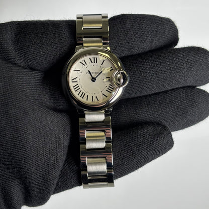 Cartier Ballon Bleu 28.6mm White Dial Watch Ref# W69010Z4 - Happy Jewelers Fine Jewelry Lifetime Warranty