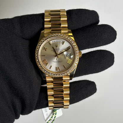 Rolex Day-Date 40mm Silver Dial Watch Ref# 228348RBR - Happy Jewelers Fine Jewelry Lifetime Warranty