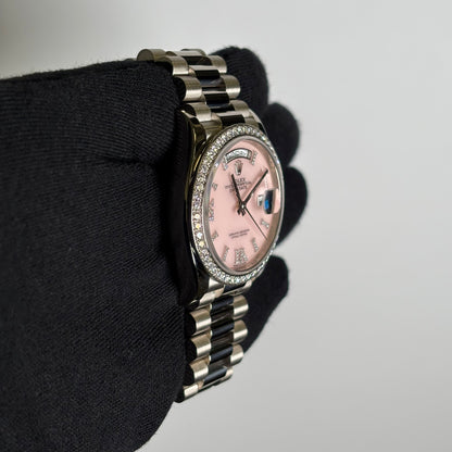 Rolex Day-Date 36mm Pink Dial Watch Ref# 128349RBR - Happy Jewelers Fine Jewelry Lifetime Warranty