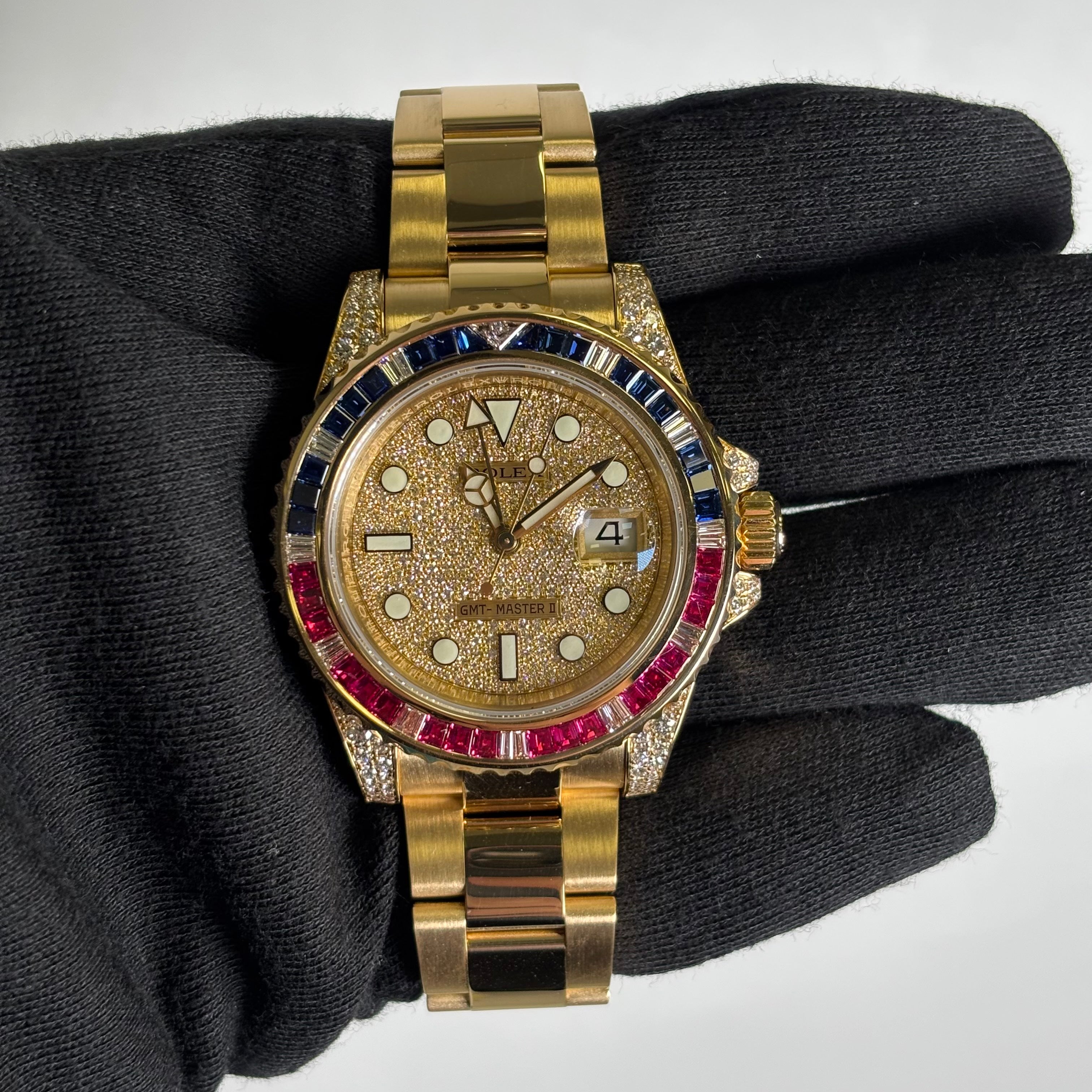 Rolex GMT-Master II 40mm Pave Dial Watch Ref# 116758SARU - Happy Jewelers Fine Jewelry Lifetime Warranty