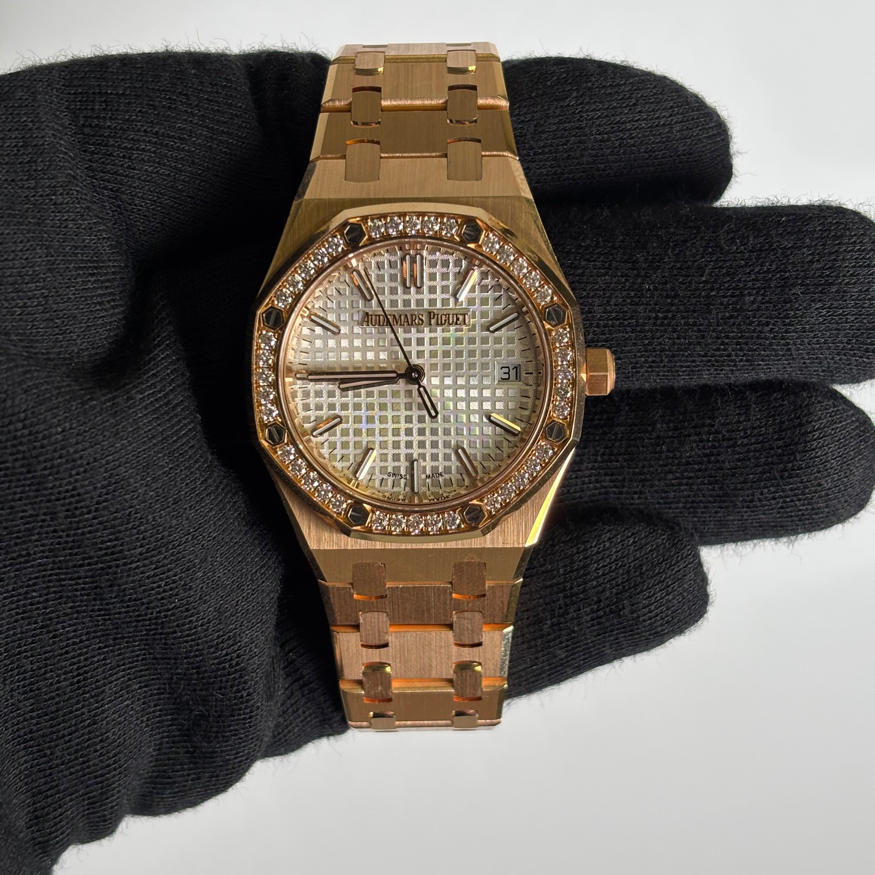 Audemars Piguet Royal Oak 34mm Silver Dial Watch Ref# 77451OR.ZZ.1361OR.03 - Happy Jewelers Fine Jewelry Lifetime Warranty