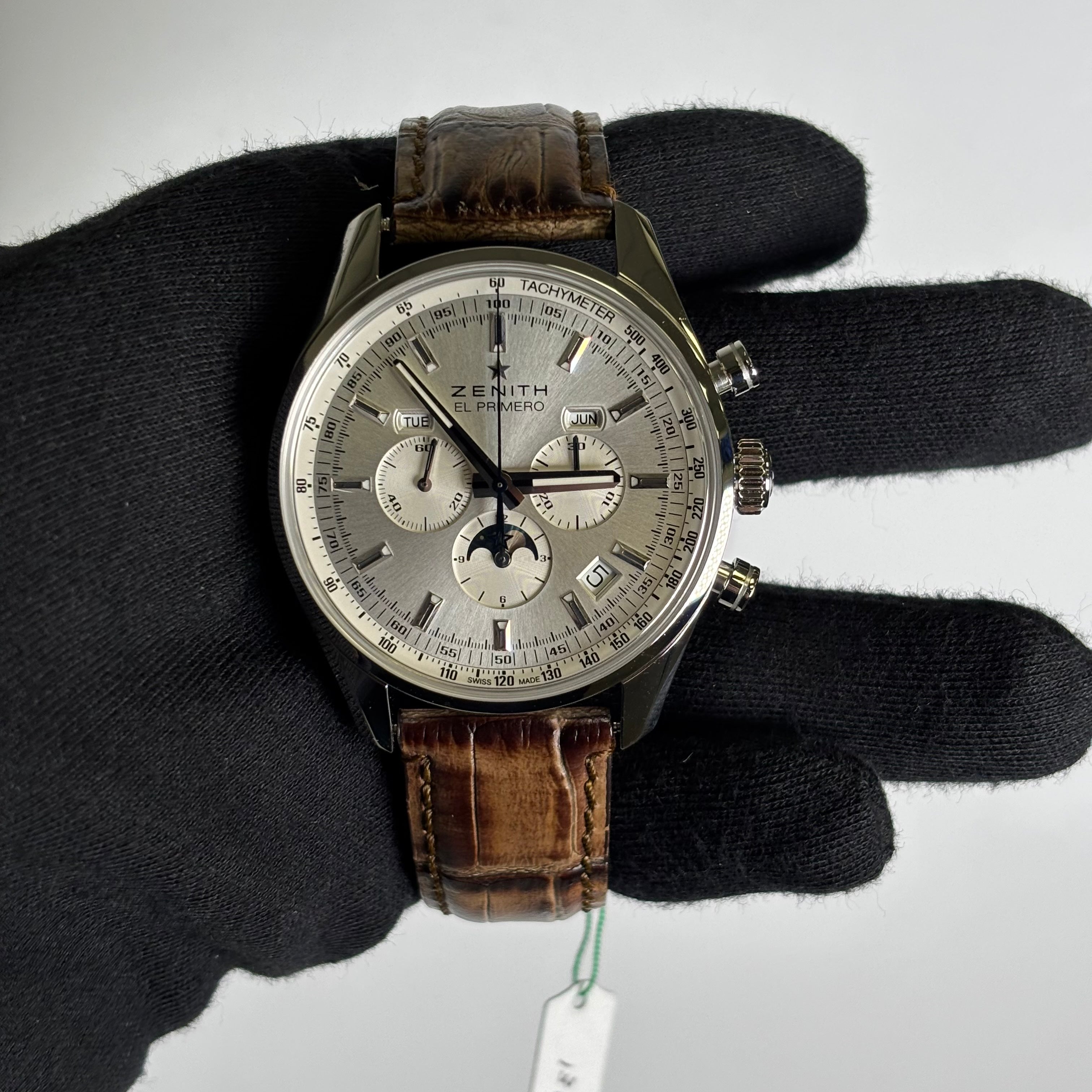 Zenith El Primero 42mm White Dial Watch Ref# 03.2091.410 - Happy Jewelers Fine Jewelry Lifetime Warranty