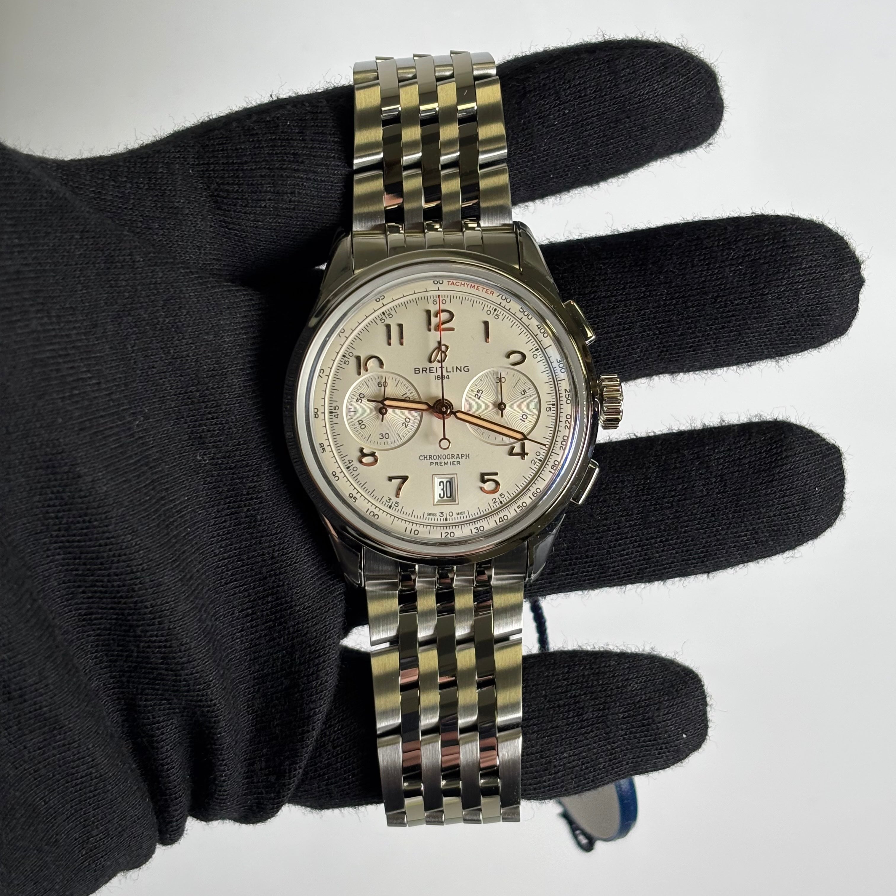 Breitling Premier 42mm Beige Dial Ref# AB0145 - Happy Jewelers Fine Jewelry Lifetime Warranty