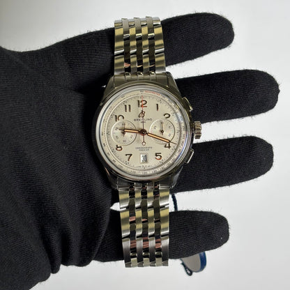 Breitling Premier 42mm Beige Dial Ref# AB0145 - Happy Jewelers Fine Jewelry Lifetime Warranty