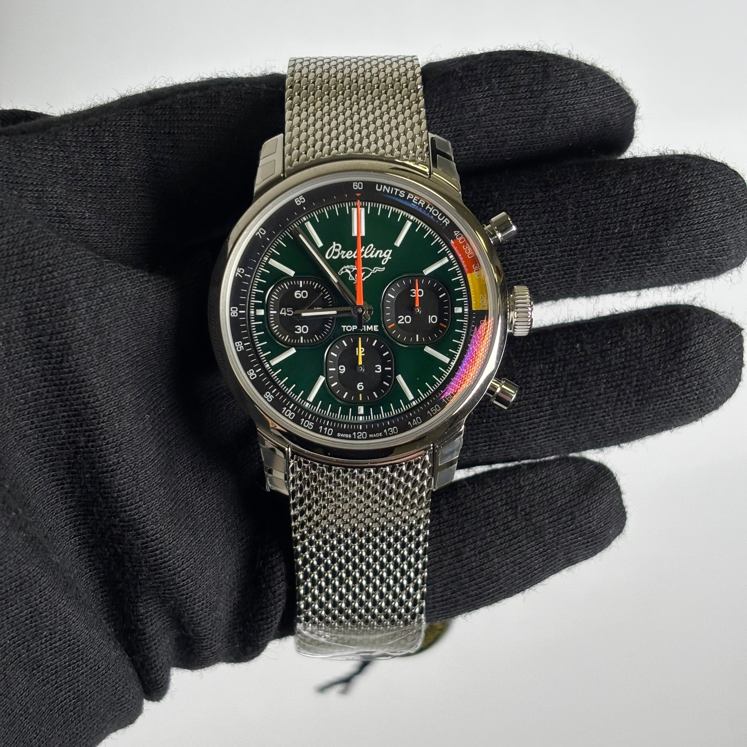 Breitling Top Time 41mm Green Dial Watch Ref# AB0176 - Happy Jewelers Fine Jewelry Lifetime Warranty