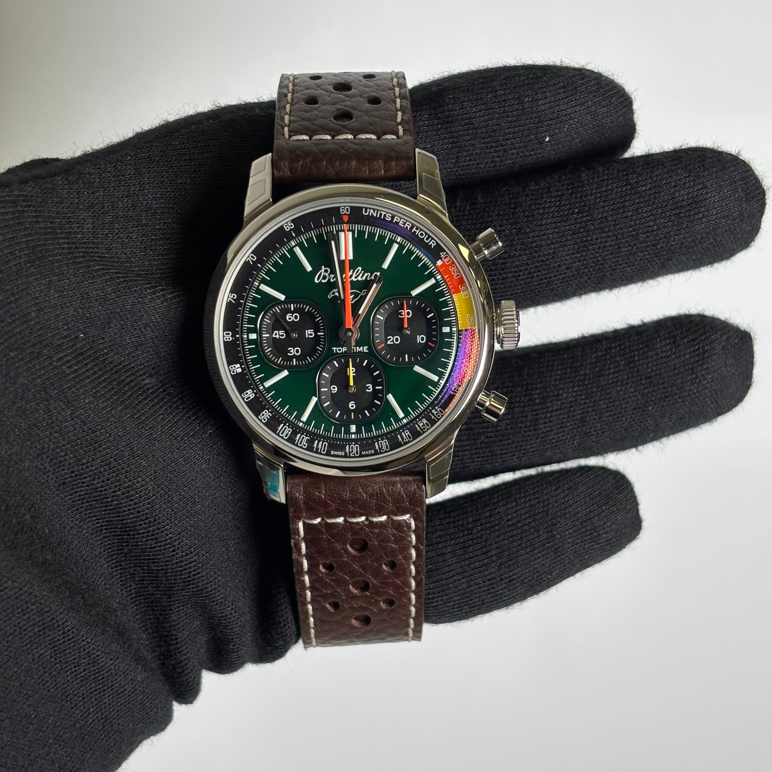 Breitling Top Time 41mm Green Dial Watch Ref# AB0176 - Happy Jewelers Fine Jewelry Lifetime Warranty