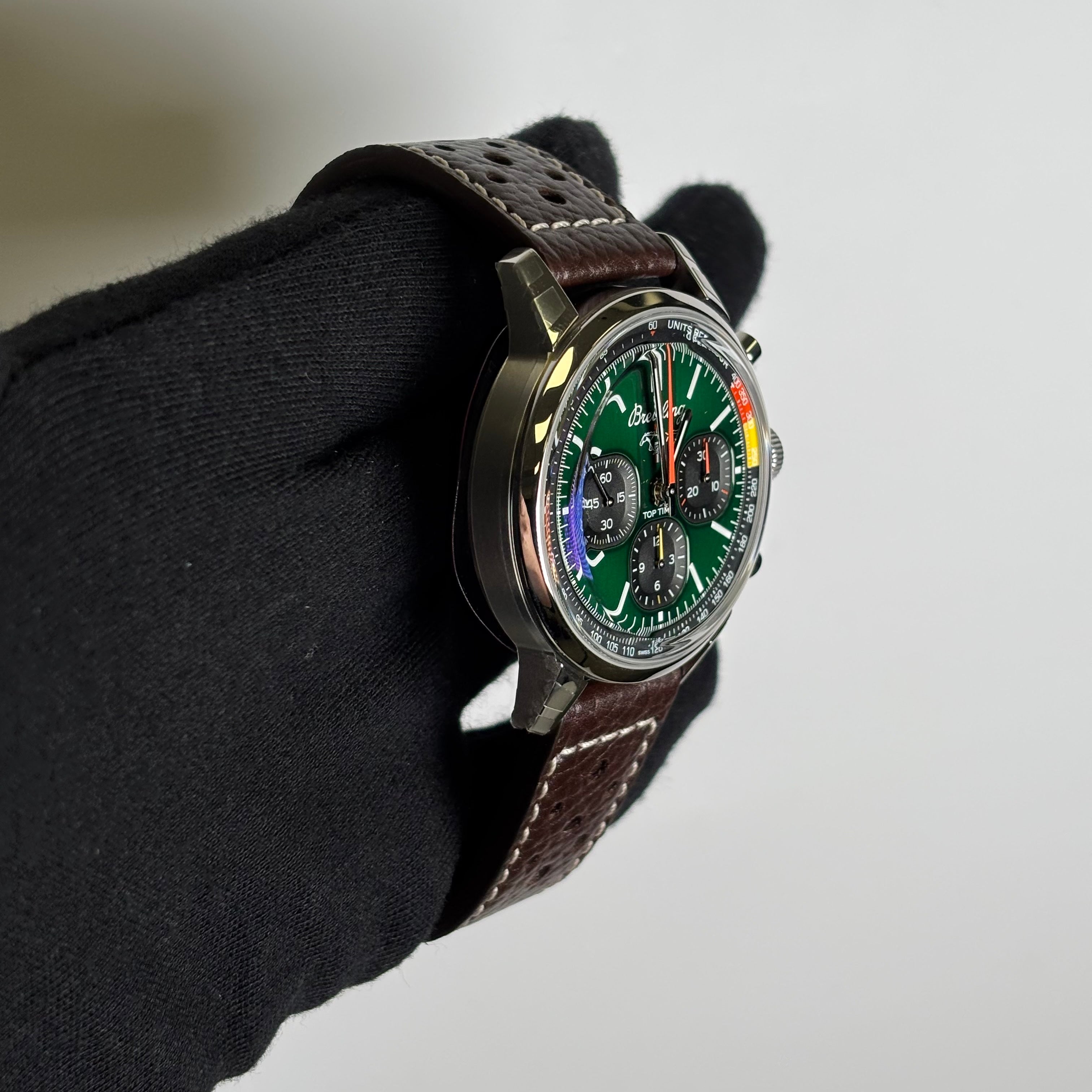 Breitling Top Time 41mm Green Dial Watch Ref# AB0176 - Happy Jewelers Fine Jewelry Lifetime Warranty