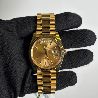 Rolex Day-Date 40mm Champagne Dial Watch Ref# 228238 - Happy Jewelers Fine Jewelry Lifetime Warranty