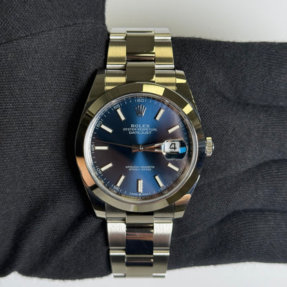 Rolex Datejust 41mm Blue Dial Watch Ref# 126300 - Happy Jewelers Fine Jewelry Lifetime Warranty