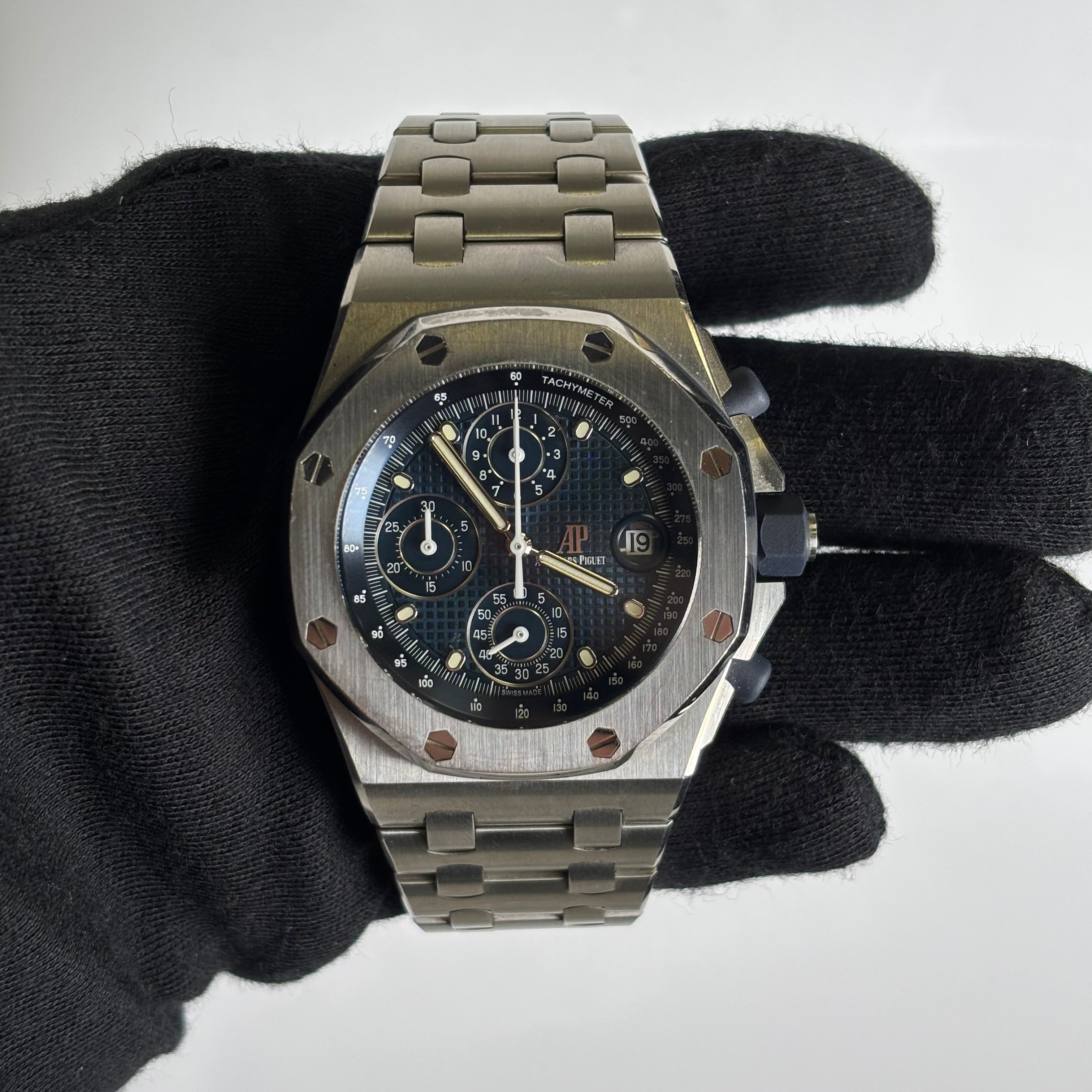 Audemars Piguet Royal Oak 42mm Blue Dial Watch Ref# 26238ST.OO.2000ST.01 - Happy Jewelers Fine Jewelry Lifetime Warranty