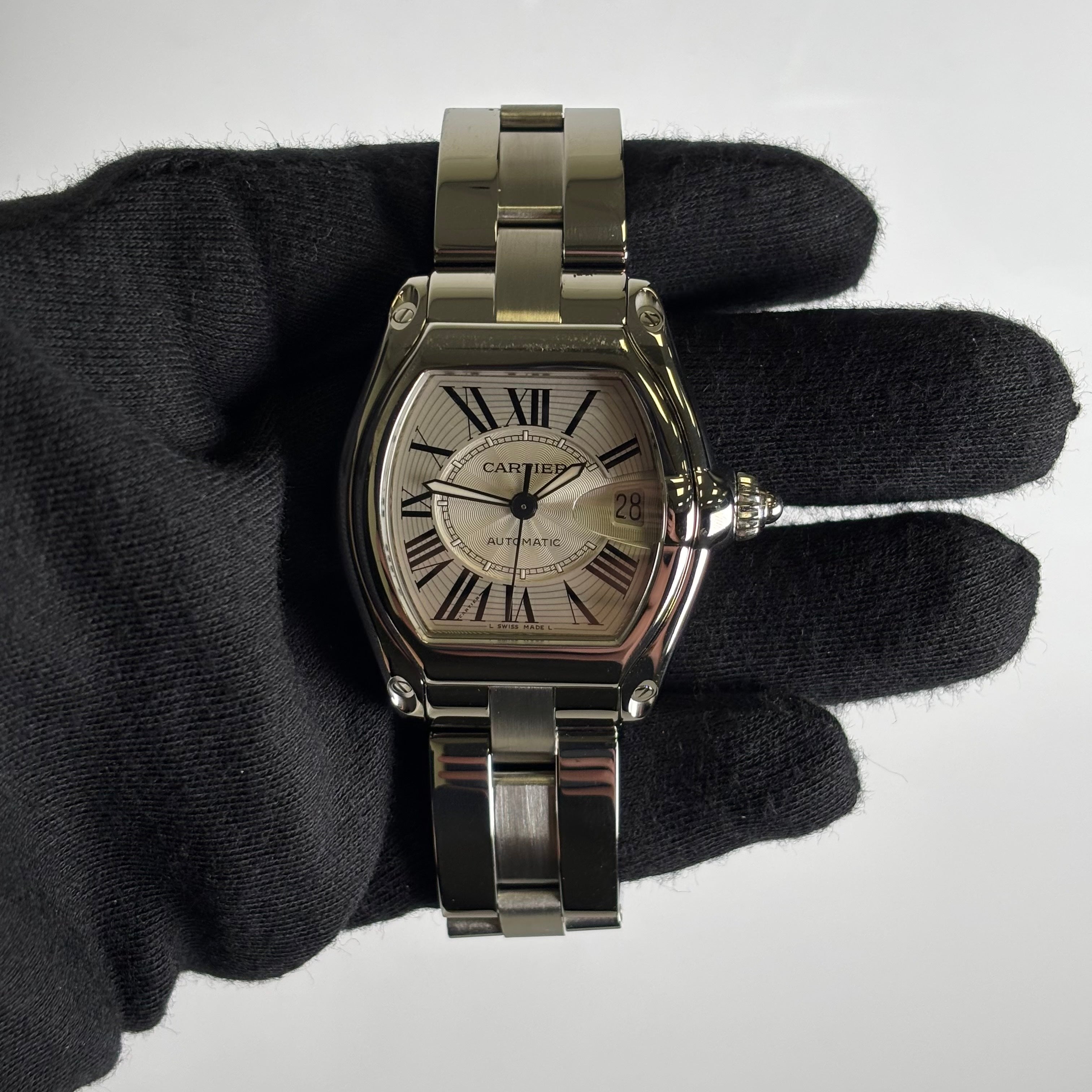 Cartier Roadster 35mm Silver Dial Watch Ref# W62025V3 - Happy Jewelers Fine Jewelry Lifetime Warranty