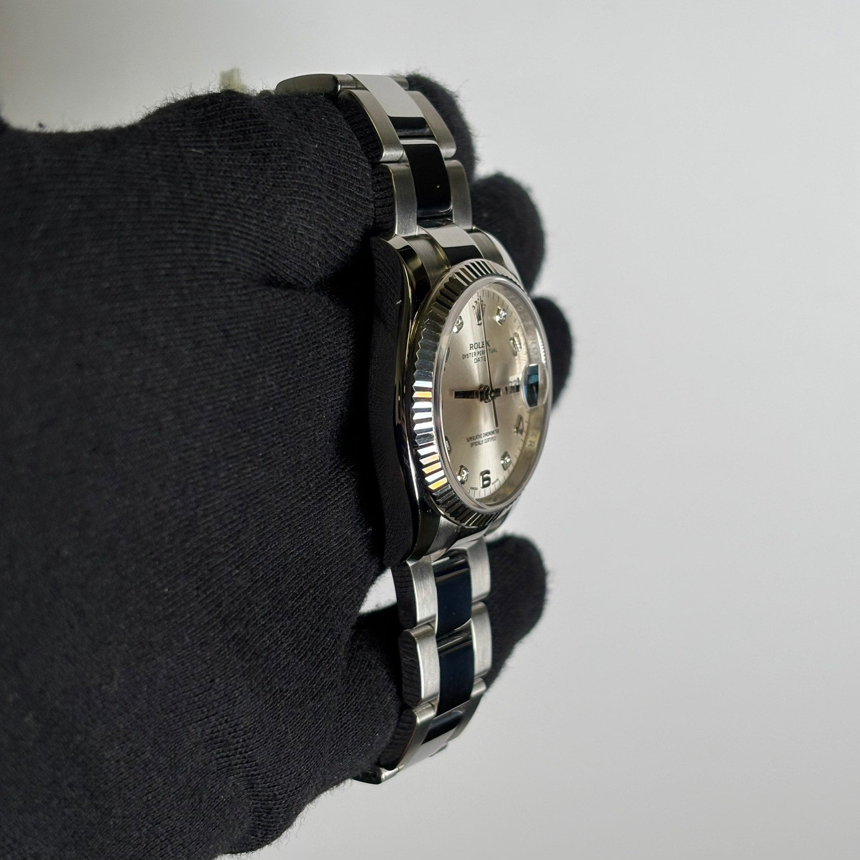 Rolex Oyster Perpetual 34mm Silver Dial Watch Ref# 115234 – Happy