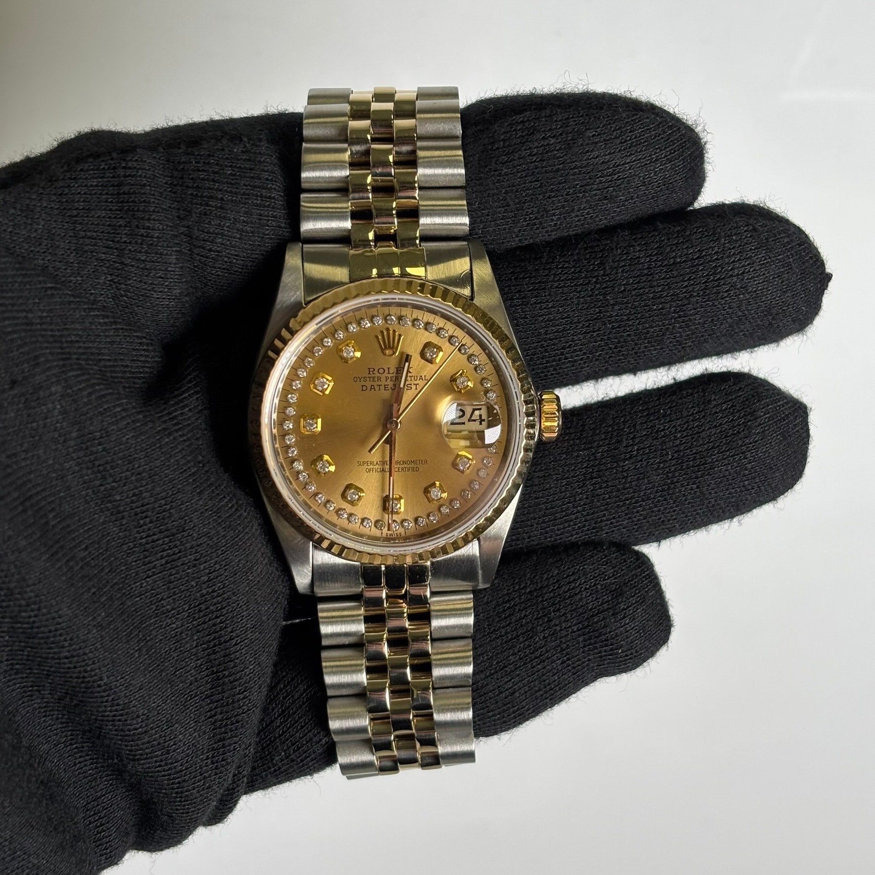 Rolex Datejust 36mm Champagne Dial Watch Ref# 16013 - Happy Jewelers Fine Jewelry Lifetime Warranty