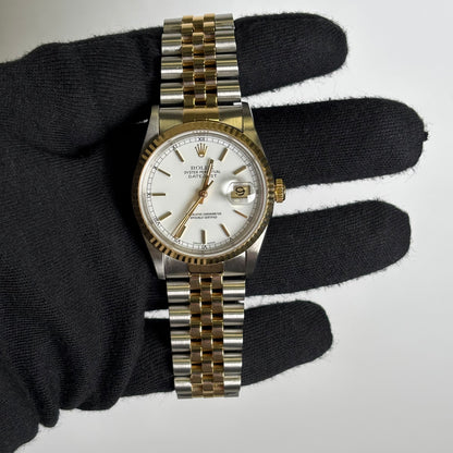 Rolex Datejust 36mm White Dial Watch Ref# 16233 - Happy Jewelers Fine Jewelry Lifetime Warranty