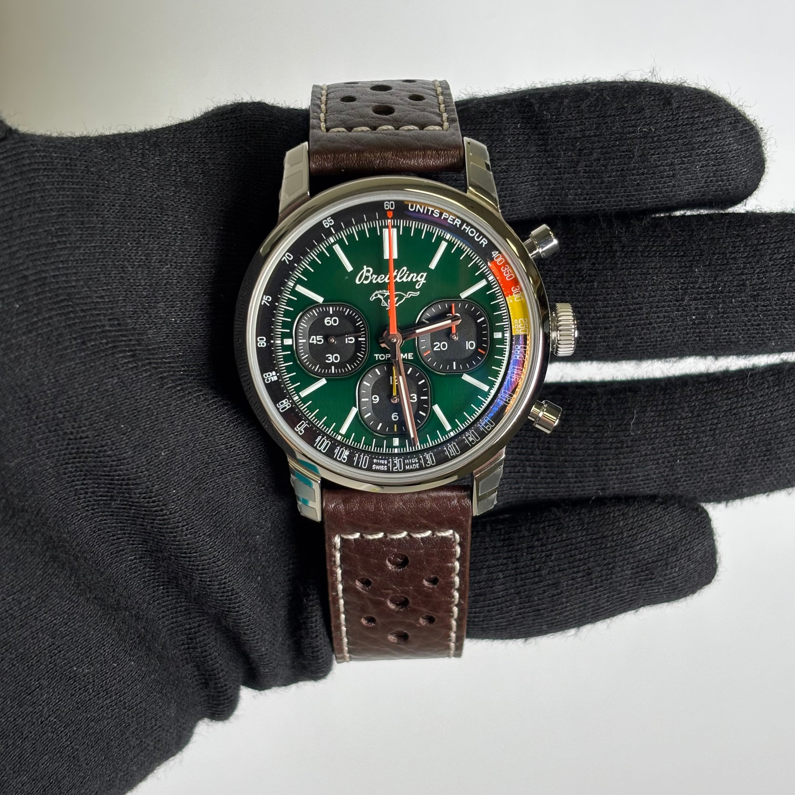 Breitling Top Time 41mm Green Dial Watch Ref# AB0176 - Happy Jewelers Fine Jewelry Lifetime Warranty