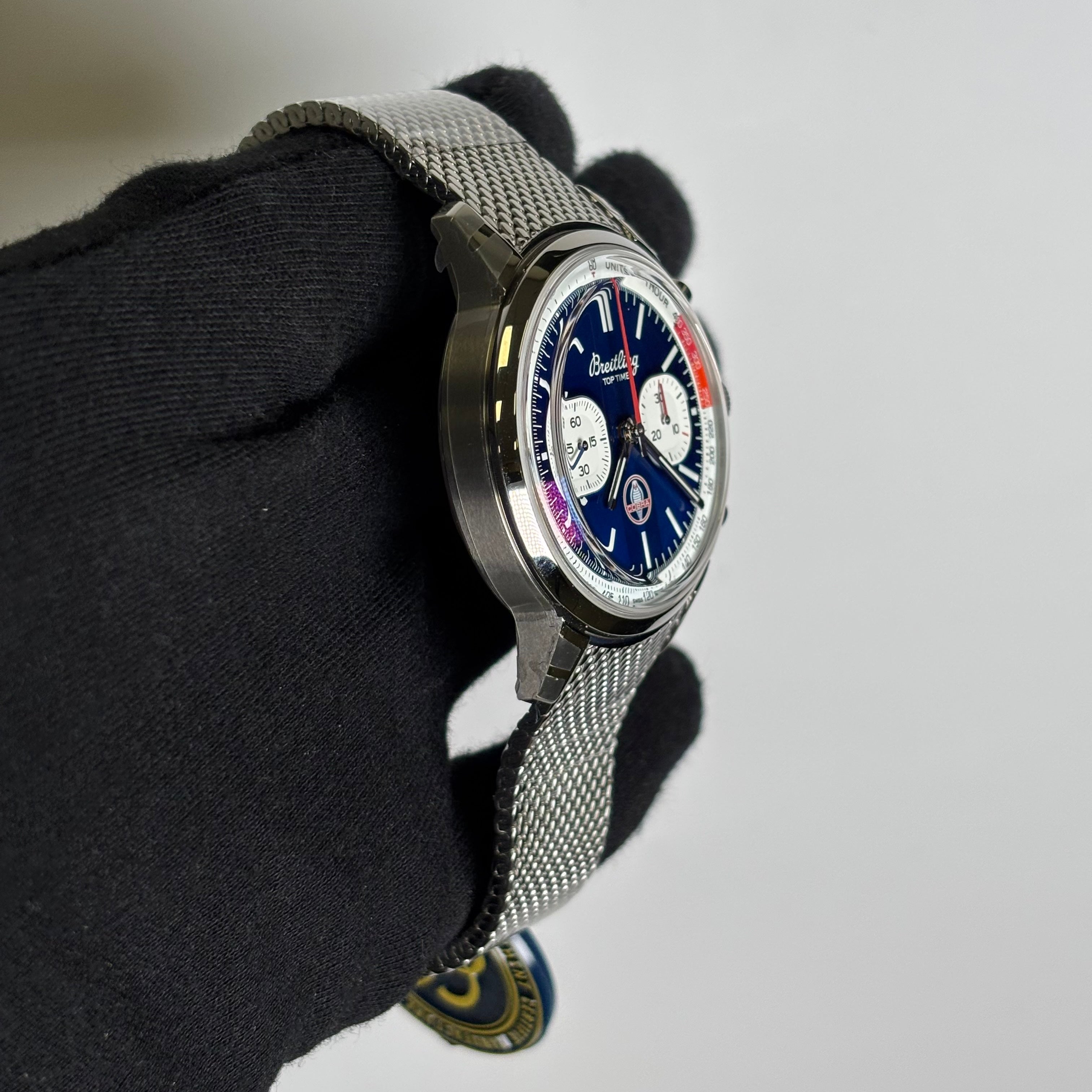 Breitling Top Time 41mm Blue Dial Watch Ref# AB0176 - Happy Jewelers Fine Jewelry Lifetime Warranty